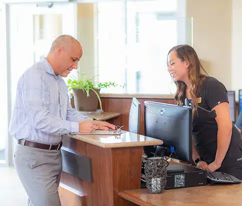 front desk checking in