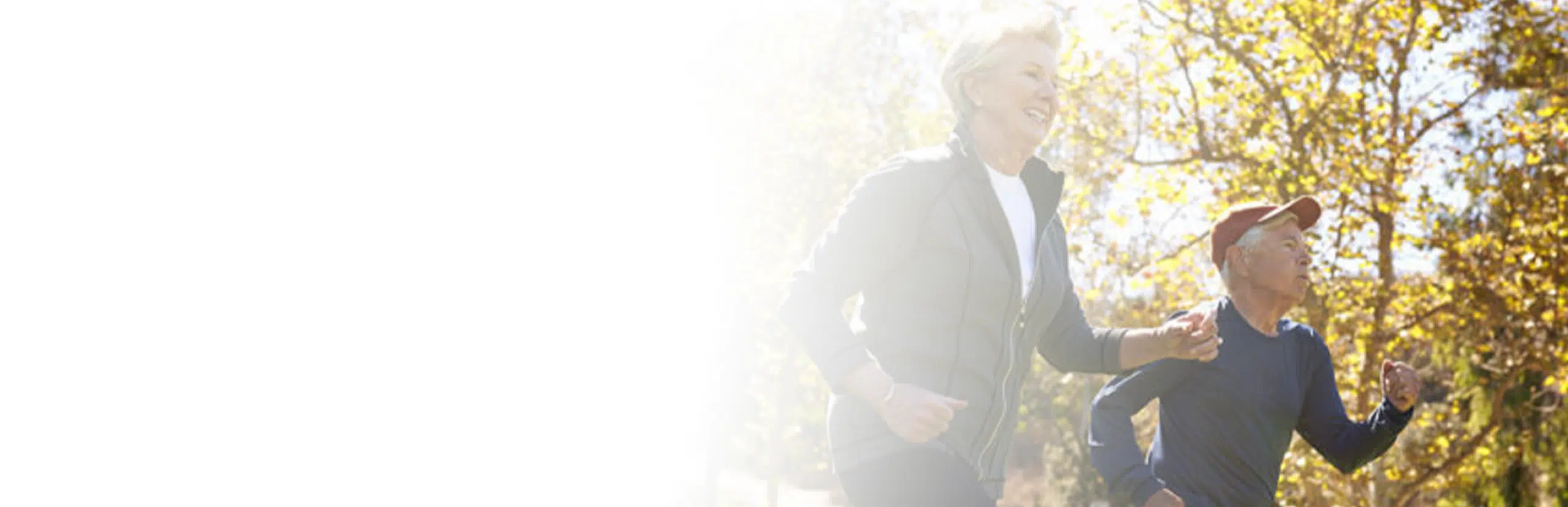 an older couple running